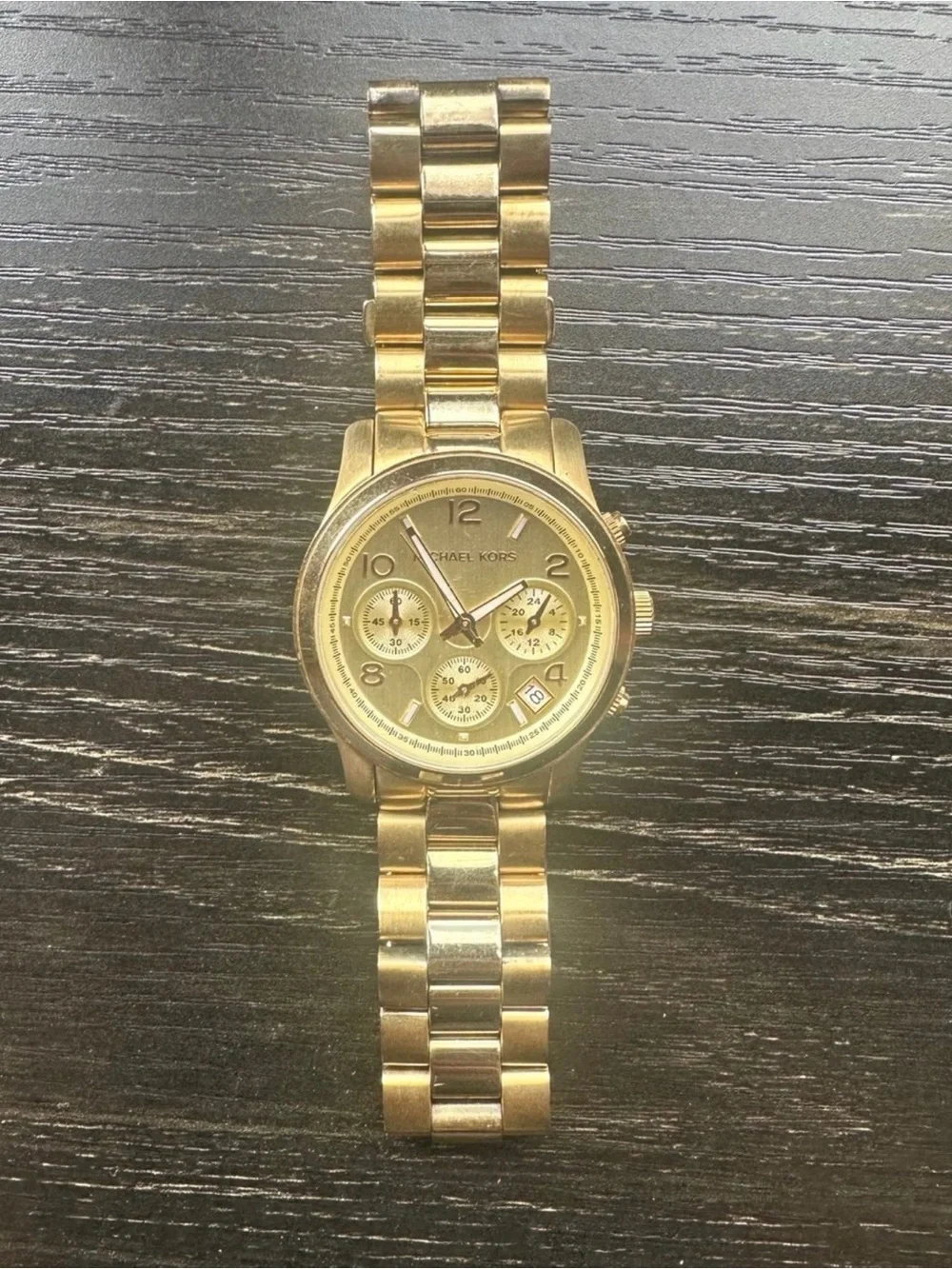 Michael Kors Runway MK5055 Women’s Gold-Tone Stainless Steel Chronograph Watch